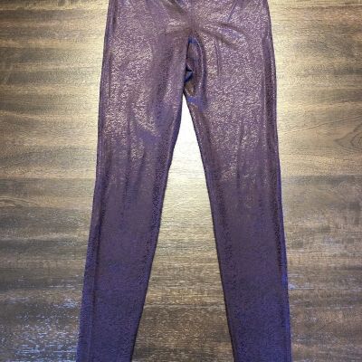 Champion Duo Dry Athletic Leggings Womens XS Shiny Purple Gym Yoga Mid Rise